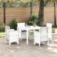 Prolenta Maison Exclusive - Ensemble de jardin pour 5 personnes, blanc, en polypropylène