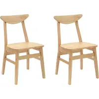 vidaXL - 2 chaises de salle à manger, bois d'acacia massif, finition naturelle