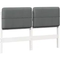 Syfax Tête de lit capitonnée Blanc et gris clair 135 cm Pin massif