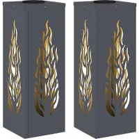 Syfax Lumière de chemin LED solaire 2 pcs Blanc chaud 18 x 18 x 50 cm