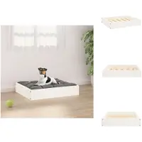 vidaXL Lit pour chien blanc 51,5 x 44 x 9 cm Bois massif de pin - Lits pour chiens