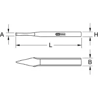Ks Tools Cross chisel, flat, oval, 5x100mm 1620281