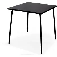 Oviala Table de jardin carrée en métal 70 cm 4 places noir - Palavas