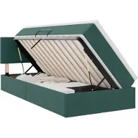 vidaXL Lit coffre à LED avec matelas, vert foncé, 100 x 200 cm, velours