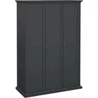 Dmora Paris Armoire 3 portes Gris mat