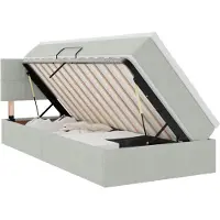 vidaXL Lit avec rangement et matelas Gris clair 100 x 200 cm Velours