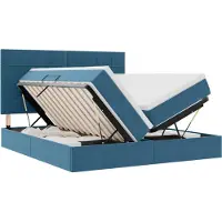 vidaXL Lit avec rangement et tête de lit Bleu foncé 180 x 200 cm Velours
