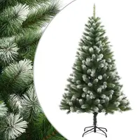 Syfax Sapin de Noël artificiel à charnières avec neige floquée 180 cm