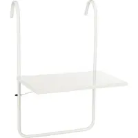 Mica Decorations Table de balcon Seatle – Mobilier de balcon – Plateau de balcon – 57,5 x 38 cm – Métal – Blanc