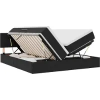 Syfax Lit de Rangement avec matelas avec stockage Noir 100 x 200 cm