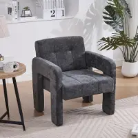 MODFU Fauteuil - Fauteuil Design Scandinave avec Housse Amovible et Coussin Rembourré - Assise Confort Mousse, 67,5 × 69 × 74,5 cm - Gris