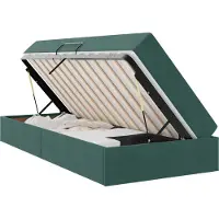vidaXL Lit avec rangement et matelas Vert foncé 90 x 200 cm Velours