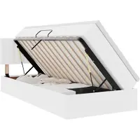 vidaXL Lit avec rangement et matelas Blanc pur 100 x 200 cm Simili cuir