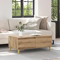 Prolenta Maison Exclusive - Table basse en chêne artisanal 90 x 50 x 35 cm Matériau dérivé du bois