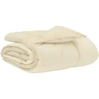 vidaXL Couette toutes saisons rembourrée crème 135 x 200 cm microfibre