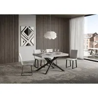 Itamoby - Table extensible 140/400x90 cm Famas cachemire pieds anthracite