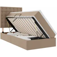 Syfax Lit avec rangement et LED avec matelas Cappuccino 90 x 200 cm