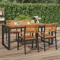 Prolenta Maison Exclusive - Table de jardin avec piètement en U, 180 x 90 x 75 cm, en bois massif d'acacia