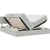 vidaXL Lit avec rangement et matelas Gris clair 90 x 200 cm