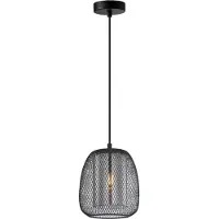 ITALUX Abat-jour moderne noir ajouré pour salon cuisine table 1xE27 40W AMIRIA
