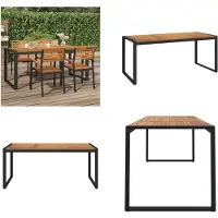vidaXL Table de jardin avec piètement en U 180x90x75 cm Bois d'acacia massif - Table de jardin - Tables de jardin - Table d'extérieur - Table de terrasse