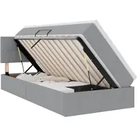 vidaXL Lit avec rangement et matelas Gris clair 90 x 190 cm Velours