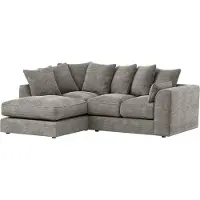 Wintech Canapé d’angle gauche Dillon-Jumbo grey-Fibre polyester + fibre polyuéthane