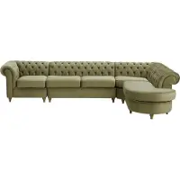 Wintech Chesterfield - Canapé d’angle droit modulaire - Velluto 3 - wax black