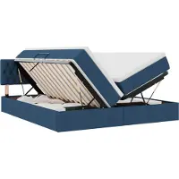 vidaXL Lit de rangement avec matelas Bleu 200 x 200 cm Similicuir