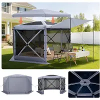 StarTech.com Pavillon pliable - Pop-up Gartenpavillon/Partytent - Dimensions 3,6 x 3,6 x 2,2 m - Hexagonal - Toit amovible - Protection solaire - Pour 8-10 personnes - Avec sac de transport
