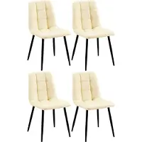 CLP lot de 4 chaises de salle à manger Antibes similicuir