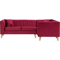 Wintech Canapé d’angle droit Mary-Velluto 7-like oak