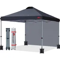 Sonstiges Pop up Pavillon 3x3 m avec 1 paroi latérale Noir Chapiteau Marché Jardin