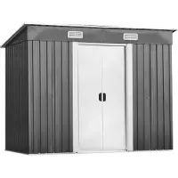 Costway Abri de jardin en métal 5m³ 238x131x181cm