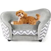 Costway Lit pour chat, petit canapé pour chien, 70x41x40 cm, canapé pour chat avec coussin rembourré doux & housse lavable, canapé pour animaux domestiques, canapé pour chat jusqu'à 50 kg