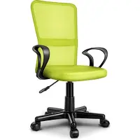 Tresko Chaise de bureau vert clair Chaise de bureau Chaise pivotante, avec accoudoirs & roulettes en plastique, hauteur réglable en continu, assise rembourrée, forme ergonomique