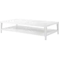 Casa Padrino Luxe Table basse blanche 180 x 90 x H. 42 cm - Table de salon rectangulaire en aluminium résistant de haute qualité - Table de jardin
