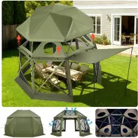 StarTech.com Tente pop-up en forme de dôme - Tente de jardin/tente de réception - 3,96 x 3,96 m - Pour 10 à 12 personnes - Toit amovible - Aération à 360° - Protection UV - Avec sac de transport - Vert