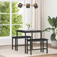 Prolenta Table exclusive - Dimensions : 70 x 70 x 75 cm - Matériau : bois composite - Couleur : noir imitation chêne