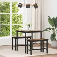 Prolenta Table exclusive - Dimensions : 70 x 70 x 75 cm - Matériau : bois composite - Finition : chêne fumé