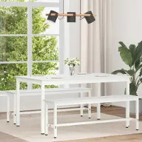 Prolenta Maison Exclusive - Table à manger blanche 150 x 90 x 75 cm Bois de pin massif