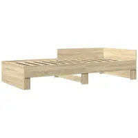 Syfax Cadre de lit sans matelas chêne sonoma 100x200 cm