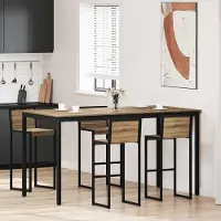 Prolenta Maison Exclusive - Table haute en aggloméré, forme rectangulaire