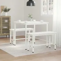 Prolenta Maison Exclusive - Table à manger blanche 80 x 80 x 75 cm Bois de pin massif