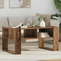 Prolenta Table basse exclusive en bois recyclé, dimensions 92 x 53 x 45 cm, matériau : bois composite