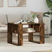 Prolenta Table basse exclusive en bois fumé, dimensions : 66 x 49,5 x 45 cm. Matériau : bois composite