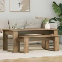 Prolenta Maison Exclusive - Ensemble de deux tables basses, bois d'érable massif, dimensions 100 x 50 x 42 cm