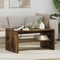 Prolenta Table basse exclusive en bois fumé, dimensions 80 x 50 x 40 cm, matériau : bois composite