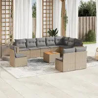 Prolenta Maison Exclusive - Salon de jardin 11 pcs avec coussins beige résine tressée