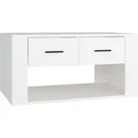 Syfax Table basse Blanc 80x50x40 cm Bois d'ingénierie